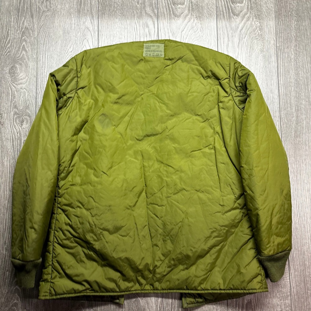 Vintage Military Issue Quilted Field Coat XL Liner Jacket Olive Green 1990s - Picture 4 of 8